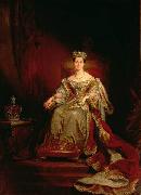 George Hayter Queen Victoria seated on the throne in the House of Lords painting